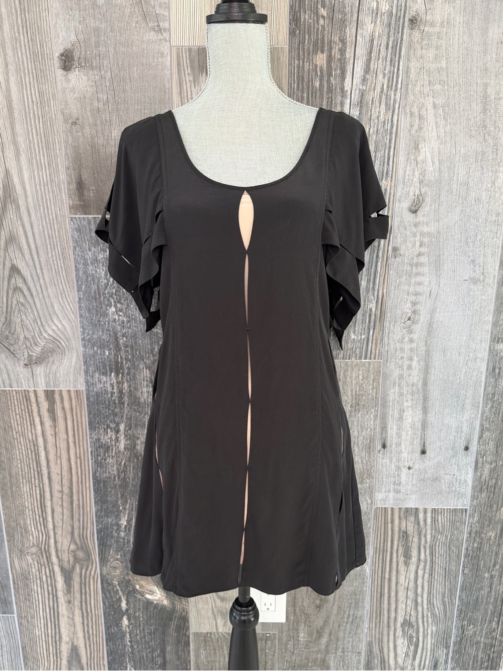 Madison Marcus 100% Silk Cutout Mini Dress